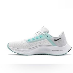 Nike Air Zoom Pegasus 38 - White / Aurora Green/ Oil Gray, Size: 8.5
